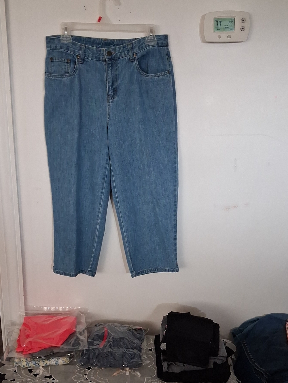 Kim Rogers Medium Blue Cropped Straight Jeans